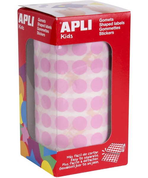 Gomets rollo círculo pequeño Rosa