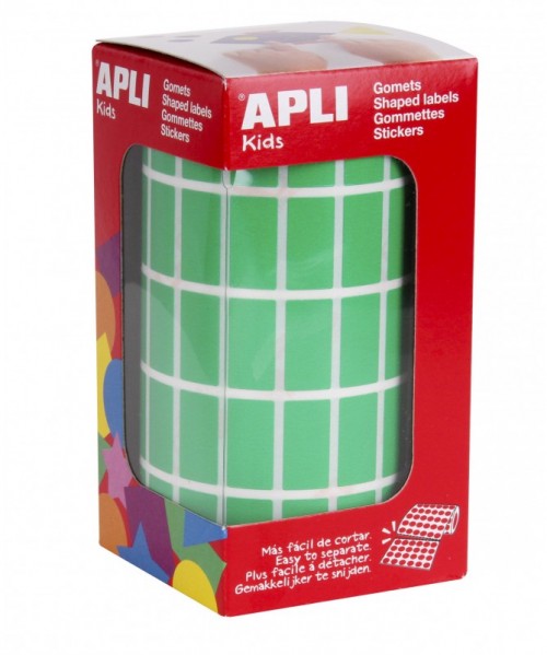 Gomets rollo rectángulo grande Verde