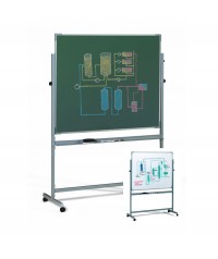 Pizarra volteable blanca metálica/verde 122x150 cm.