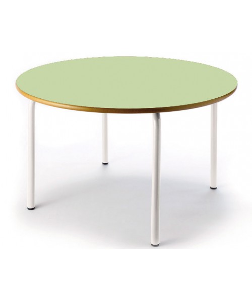 Mesa redonda 120 cm. de ø. Patas blancas - 46 cm. de alto
