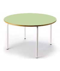 Mesa redonda 120 cm. de ø. Patas blancas - 46 cm. de alto