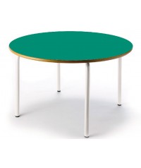Mesa redonda 120 cm. de ø. Patas blancas - 46 cm. de alto