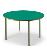 Mesa redonda 120 cm. de ø. Patas verdes - 46 cm. de alto