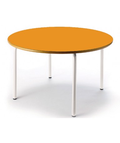 Mesa redonda 120 cm. de ø. Patas blancas - 54...