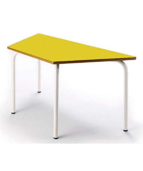 Mesa Trapezoidal 120x60x60 cm. Patas blancas - 46 cm. de... 2