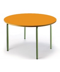 Mesa redonda 120 cm. de ø. Patas verdes - 54 cm. de alto