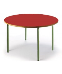 Mesa redonda 120 cm. de ø. Patas verdes - 54 cm. de alto