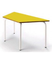 Mesa Trapezoidal 120x60x60 cm. Patas blancas - 54 cm. de alto