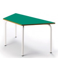 Mesa Trapezoidal 120x60x60 cm. Patas blancas - 54 cm. de alto