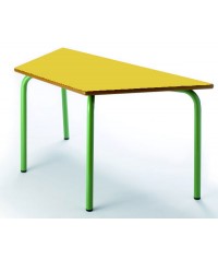 Mesa Trapezoidal 120x60x60 cm. Patas verdes - 54 cm. de alto