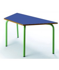 Mesa Trapezoidal 120x60x60 cm. Patas verdes - 54 cm. de alto