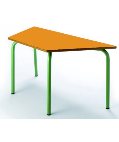 Mesa Trapezoidal 120x60x60 cm. Patas verdes -...