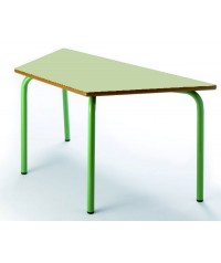 Mesa Trapezoidal 120x60x60 cm. Patas verdes - 54 cm. de alto