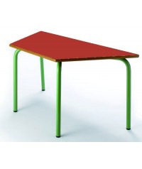 Mesa Trapezoidal 120x60x60 cm. Patas verdes - 54 cm. de alto