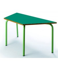 Mesa Trapezoidal 120x60x60 cm. Patas verdes - 54 cm. de alto