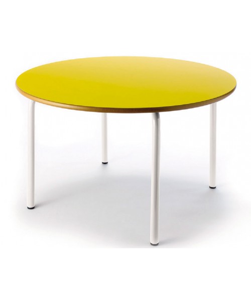 Mesa redonda 120 cm. de ø. Patas blancas - 60 cm. de alto 2