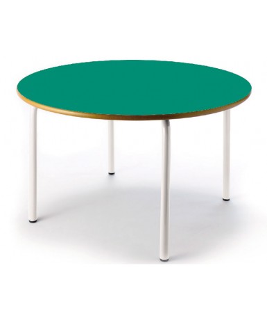 Mesa redonda 120 cm. de ø. Patas blancas - 60...