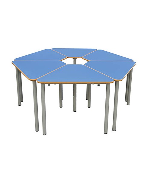 Mesa E165 1/6 hexágono patas grises - 75 cm de alto. 2