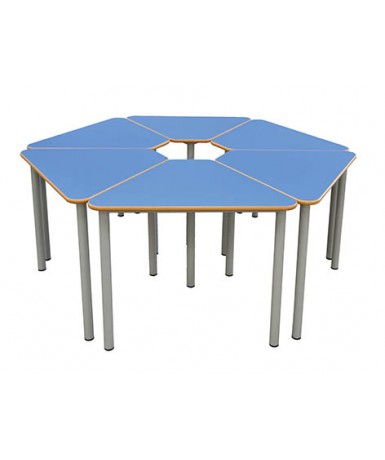 Mesa E165 1/6 hexágono patas grises - 75 cm de...