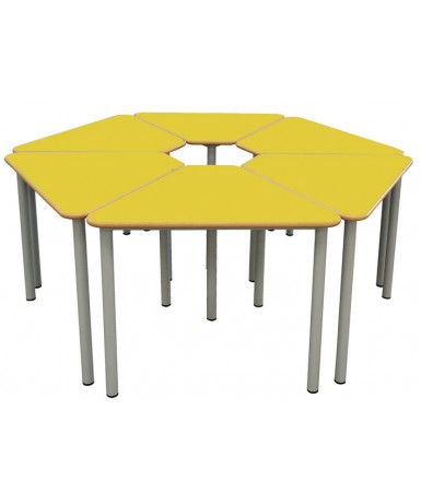 Mesa E165 1/6 hexágono patas grises - 75 cm de...