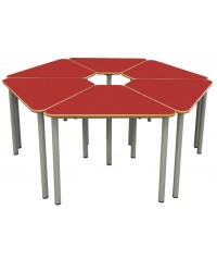 Mesa E165 1/6 hexágono patas grises - 75 cm de alto.