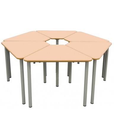 Mesa E165 1/6 hexágono patas grises - 65 cm. de...