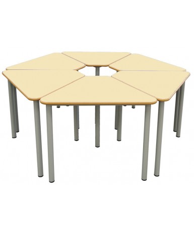 Mesa E165 1/6 hexágono patas grises - 60 cm. de...