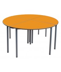 Mesa E145 1/4 circulo patas grises - 75 cm. de alto