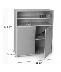 Armario intermedio: 2 estantes+2 puertas y 2 huecos