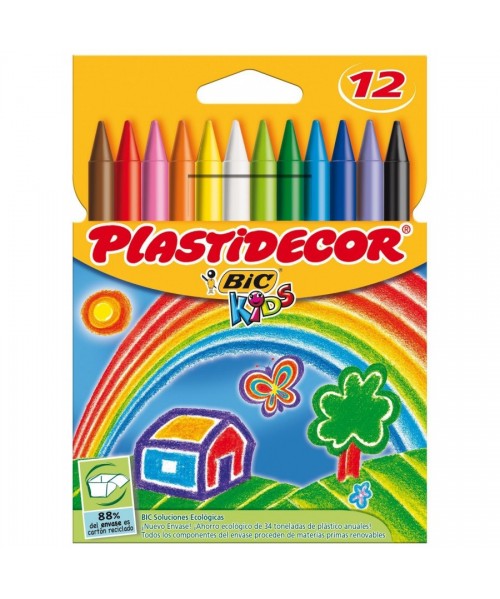 Caja ceras Plastidecor 12 colores