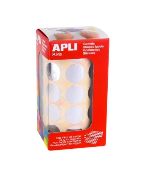 Gomets rollo círculo Metalidado Plata