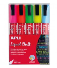 Rotulador de tiza borrable colores - 5 unidades