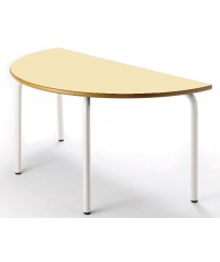 Mesa semicircular 110x55 cm. Patas Blancas - 54 cm. de alto