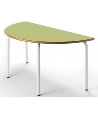 Mesa semicircular 110x55 cm. Patas Blancas - 54 cm. de alto
