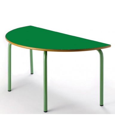 Mesa semicircular 120x60 cm. Patas Verdes - 46...