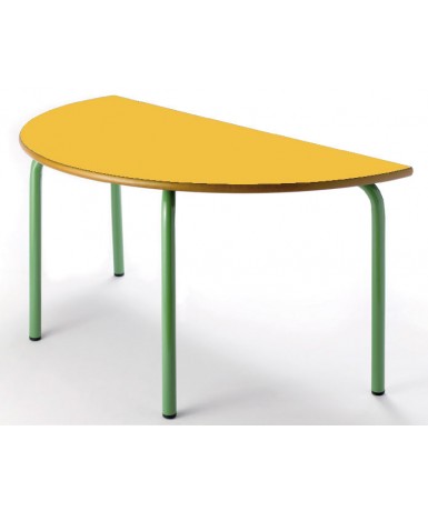 Mesa semicircular 120x60 cm. Patas Verdes - 54...