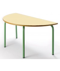 Mesa semicircular 120x60 cm. Patas Verdes - 54 cm. de alto