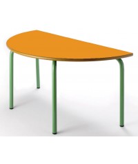 Mesa semicircular 120x60 cm. Patas Verdes - 54 cm. de alto