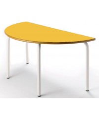 Mesa semicircular 120x60 cm. Patas Blancas - 54 cm. de alto