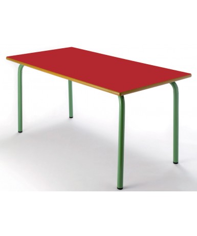 Mesa rectangular 110x55 cm. Patas Verdes - 54 cm. de alto