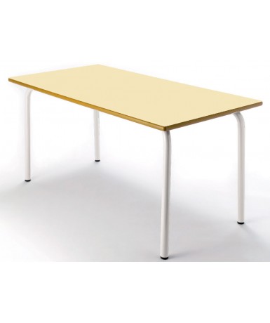 Mesa rectangular 120x60 cm. Patas Blancas - 60 cm. de alto