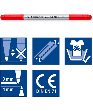 Rotulador Noris Club 320 doble punta 12 colores...