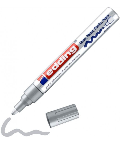 Rotulador de tinta opaca brillante 750 Edding plata 2