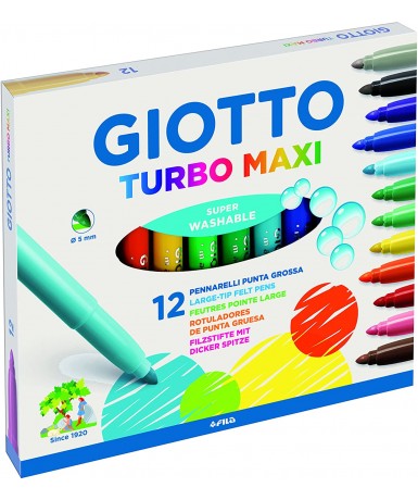 Rotulador Giotto Turbo Maxi 12 colores