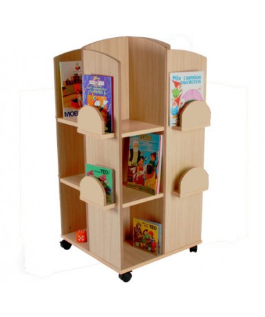 Torre expositor de libros 71x71x119 cm.