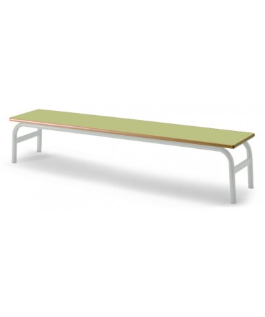 Banco patas blancas 150x30x30 cm.