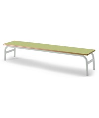 Banco patas blancas 150x30x30 cm.