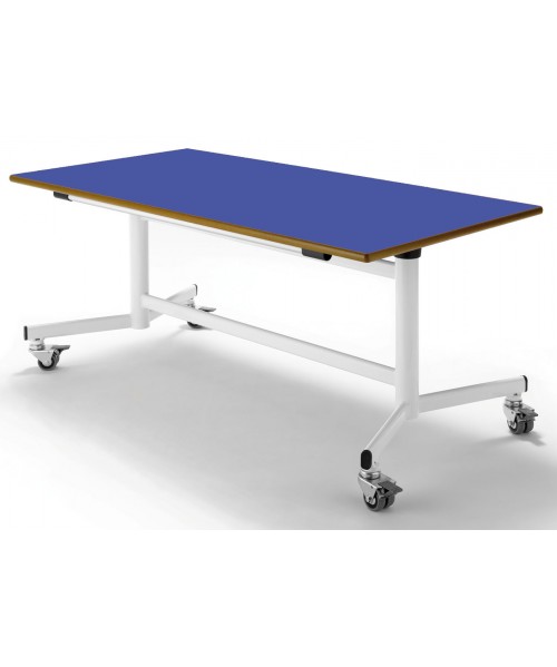 Mesa rectangular abatible patas blancas - 54 cm. de alto