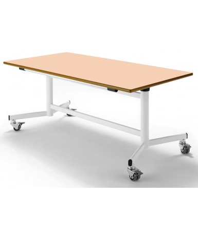 Mesa rectangular abatible patas blancas - 54...