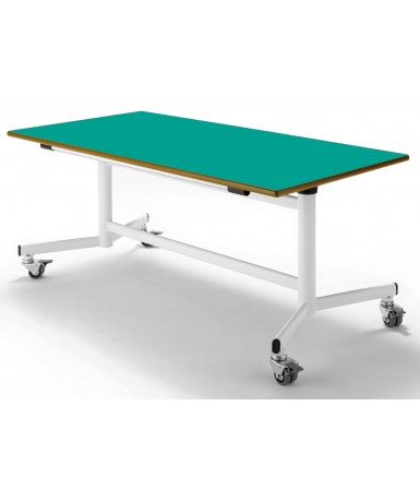 Mesa rectangular abatible patas blancas - 54...